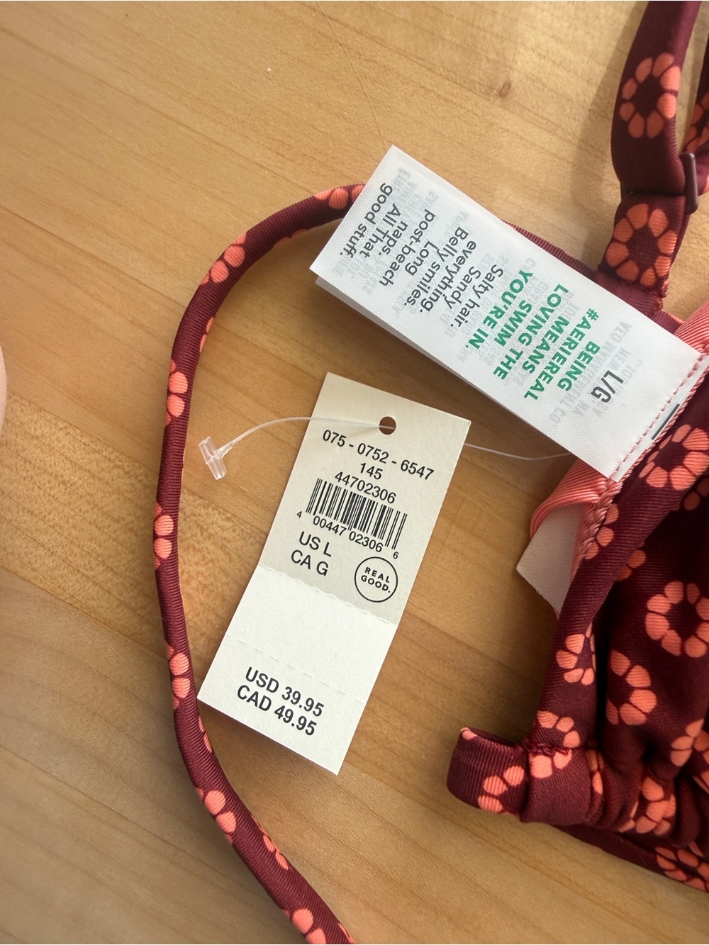 NWT Aerie Triangle Wide Strap Bikini Top - Picture 7 of 9
